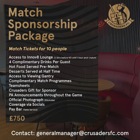 Match Sponsorship Hospitality Package 2025-26